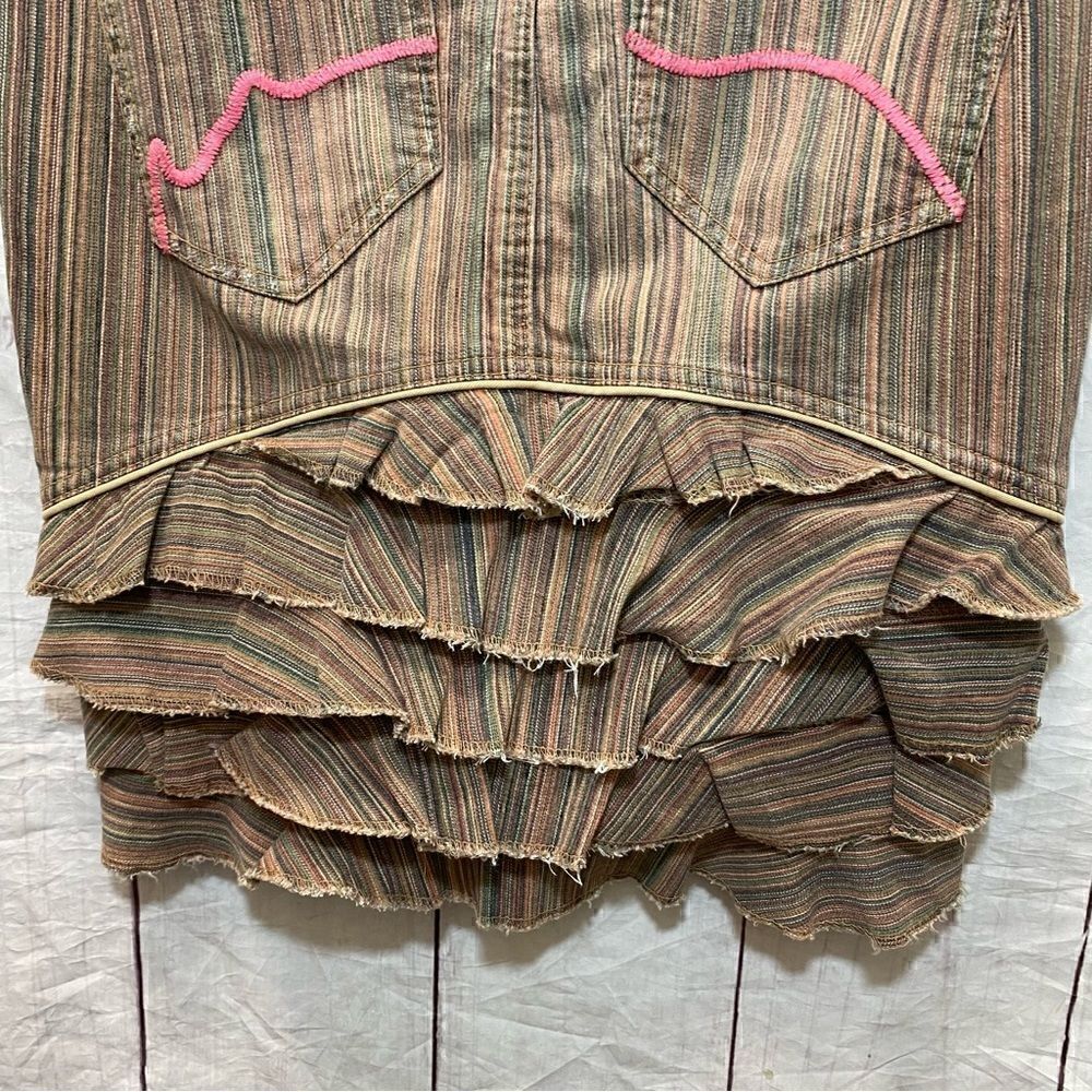 Ecko Red Denim Ruffle Skirt-Striped-Size 3 (juniors) - Picture 9 of 12
